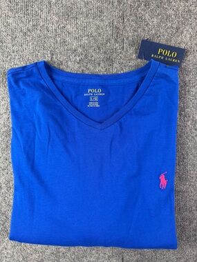 Polo Ralph Lauren Mens 100% Cotton Long Sleeve Crew Neck T-Shirt Size L Blue